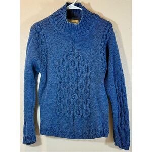Vintage Irish Cladyknit 100% Pure New Merino Wool Cable Knitted Chunky Sweater S